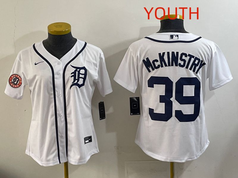 Youth Detroit Tigers #39 Mckinstry White Game Nike MLB Jersey style 003
